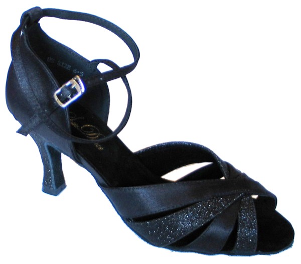 Chaussures De Danse Latine Femme - Talon 7 Cm, Semelle En Daim, Pour Salsa, Bachata, Tango (Noir, Taille 36)
