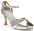 Chaussure danse latine femme argent extra-souple